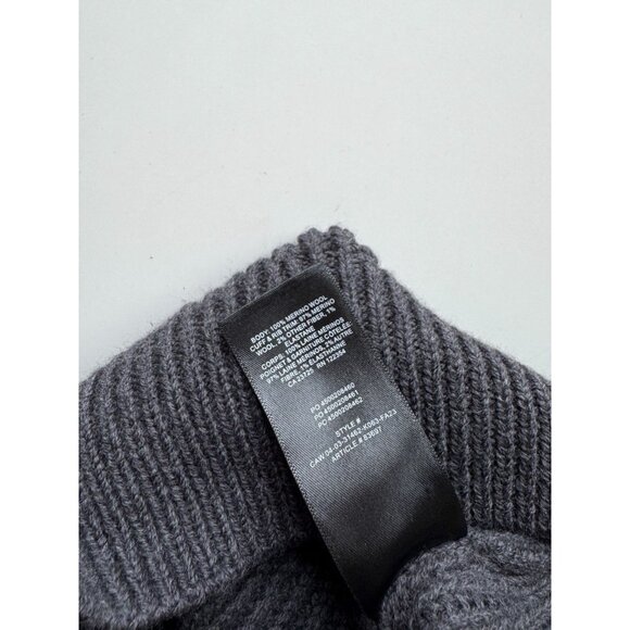 Aritzia WILFRED Montpellier Crop Coal Grey Wool Ribbed Mock Neck Sweater, Size S - Picture 9 of 15